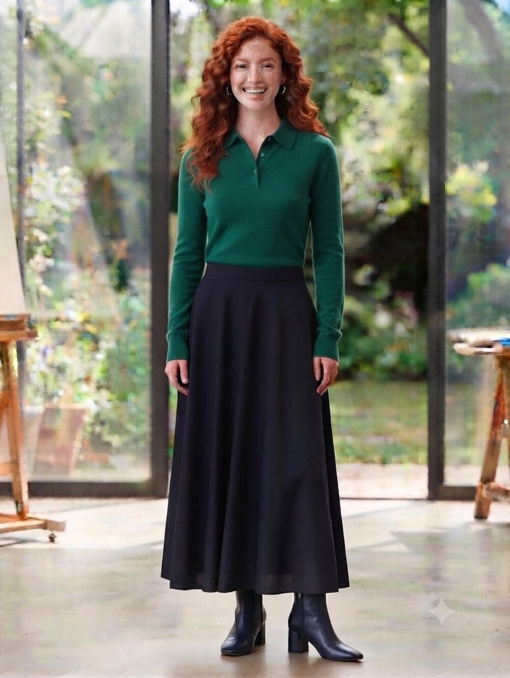 East Essence Black Flowy Maxi Skirt Size 2XL (42-44)